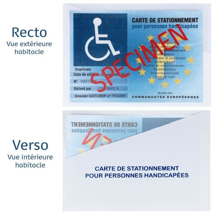 Porte Carte Handicapé Pare Brise (Fabriqué en France) Support
