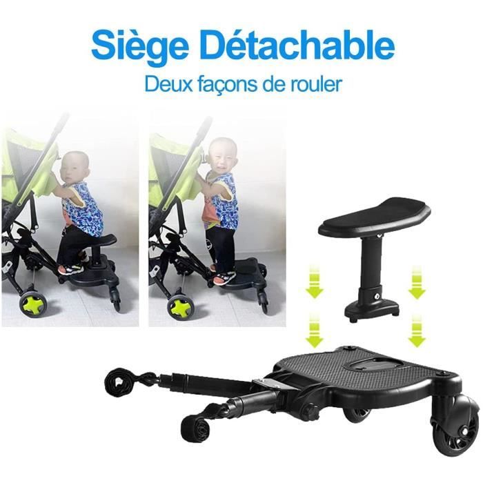 Pédale de Poussette Marche Pied Poussette Planche de poussette Pédale  auxiliaire Avec Siege jusqu'à 25 kg Rose