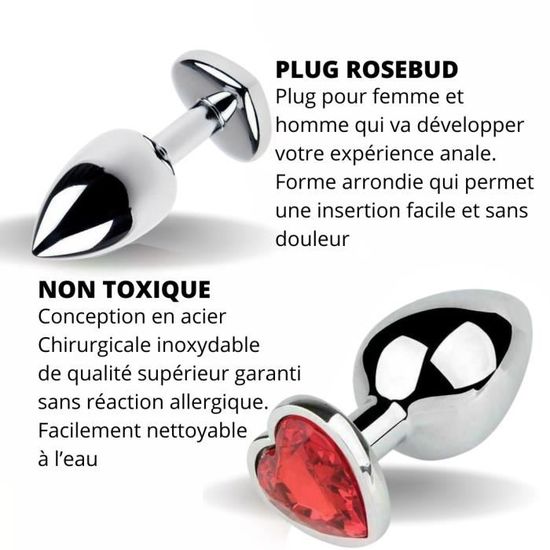 Plug Anal Rosebud En Acier - Taille XL - 8 Coloris Au Choix - LOVE AND VIBES