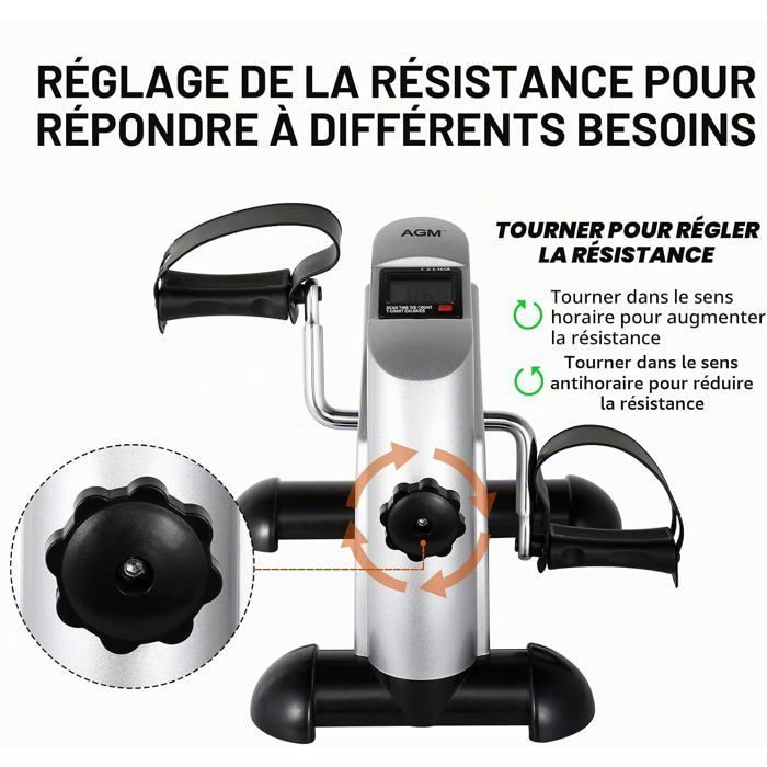 Mini Vélo D’appartement Pliable : Pédalier Résistance Réglable Pour Bras Et Jambes, écran Digital, Compact