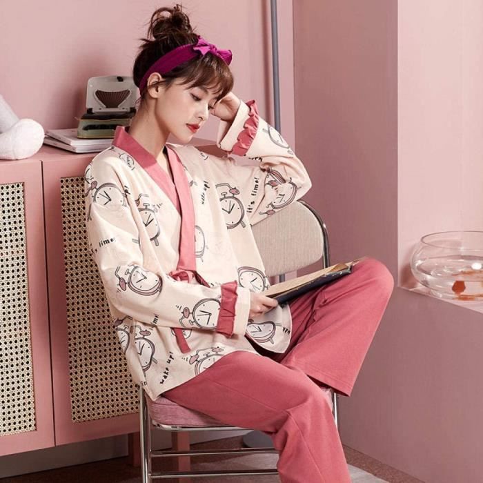 Peignoir de bain kimono de style japonais pour femme Printemps et