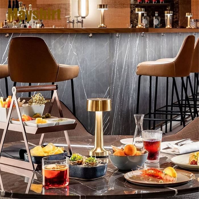 Lampe De Table Métallique Sans Fil, Rechargeable, Argent