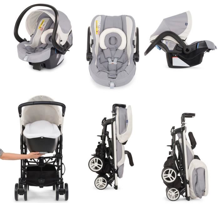 CHICCO Poussette Combin e 3 en 1 Trio MYCITY Black Cdiscount
