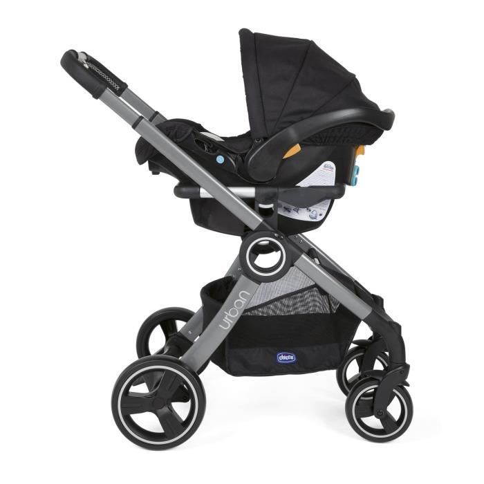 CHICCO Poussette 3 en 1 Urban Pro - Siège auto Groupe 0+ Auto-Fix Fast +  Nacelle - 0-36 mois - Grey mist - Cdiscount Puériculture & Eveil bébé