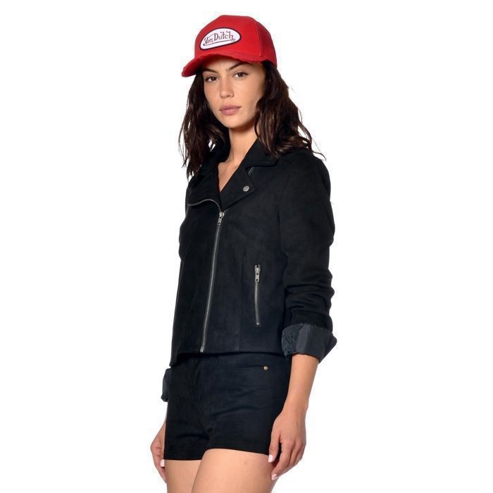 Veste femme effet Daim Perfecto Noir Cdiscount Pr t Porter