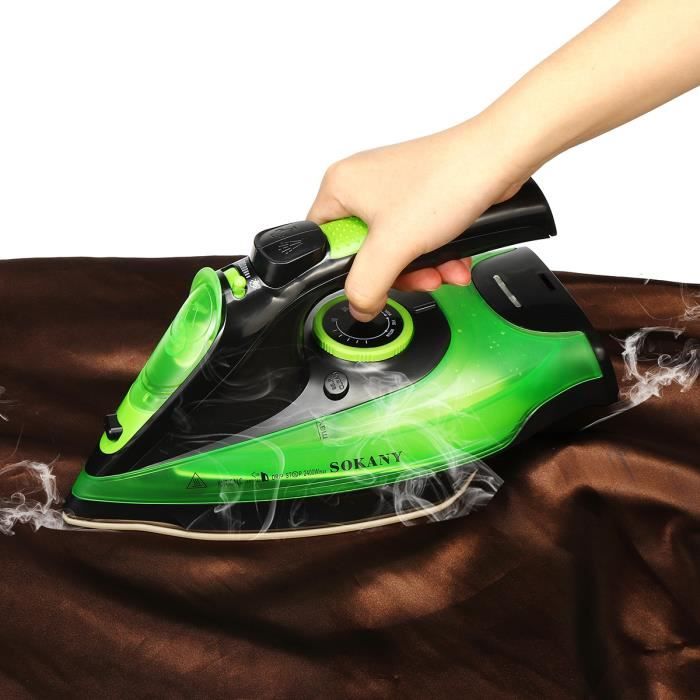 Fer  Vapeur Repasser 2400W Sans fil 5 Vitesse Rglable Anti-goutte  Anti-calcaire EU Plug Vert - Cdiscount Electromnager