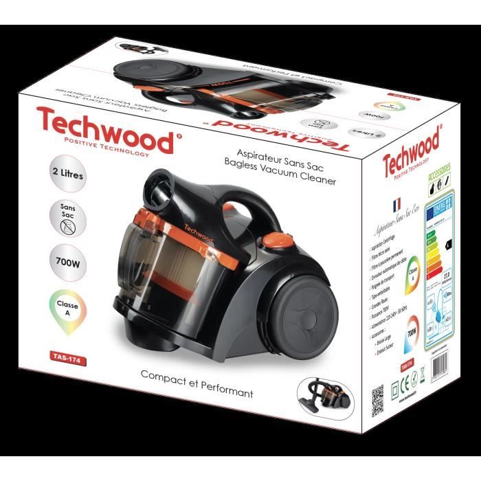 TECHWOOD Aspirateur sans sac Eco Erp II TAS 174 700 W Noir et