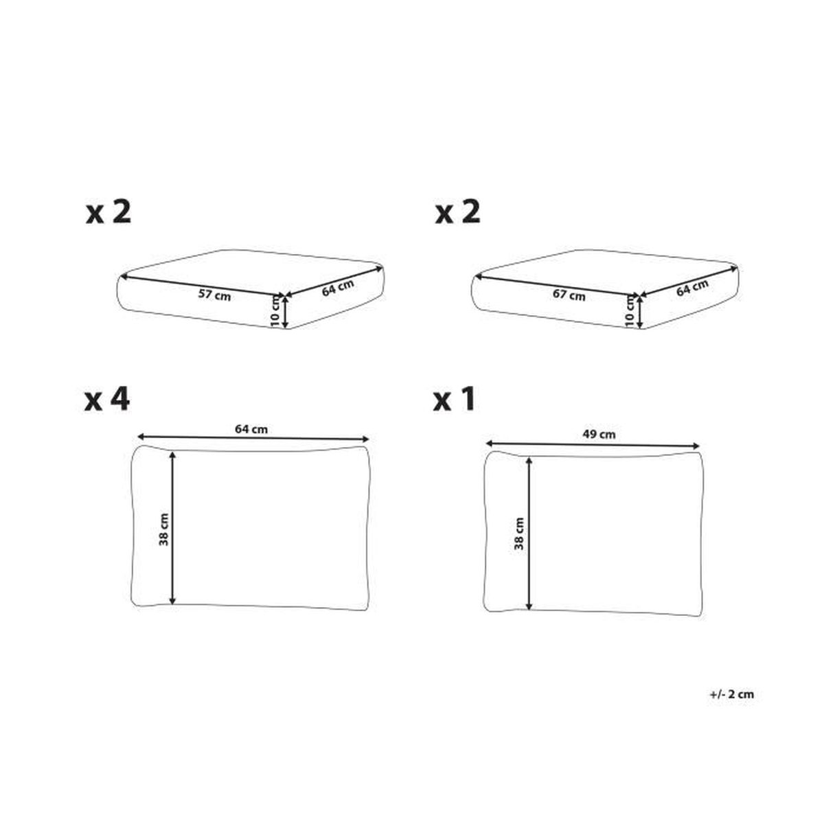 beliani set de housses en tissu gris fonce pour salon de jardin avola cdiscount jardin