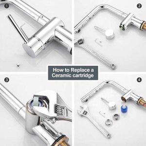 Paire De Cartouches De Robinet En Céramique Compatibles Franke Eiger | Valves Quart De Tour 28 Cannelures