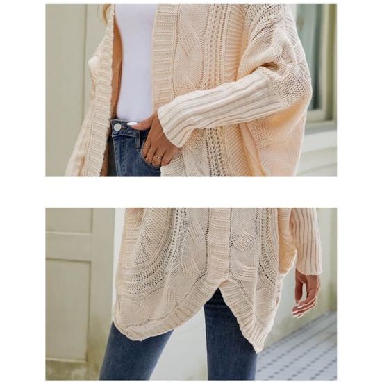 Pull manches 3/4 chauve-souris sable femme grande taille | La Halle