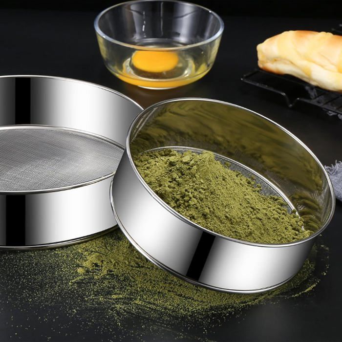 Kit De 4 Tamis De Cuisine En Inox Extra Fins - Mailles 40 Et 60 (tailles 12 à 20 Cm) - Pour Farine, Légumes, Pâtes, œufs - Bords Lisses Et Renforcés