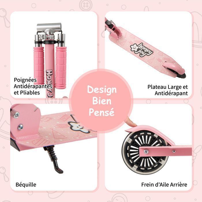 TROTTINETTE pour enfants 2 roues 3 roues réglables en hauteur 205 mm TROTTINETTE pour enfants 2 roues 3 roues réglables en hauteur 205 mm