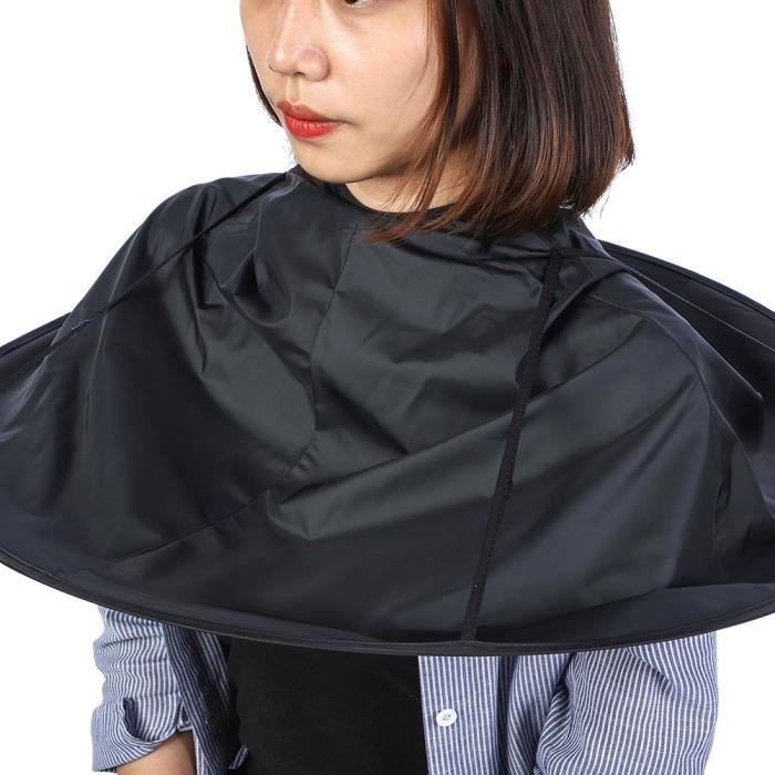 Cape De Coiffure Imperméable Noir – Pour Coupe De Cheveux, Barbier, Salon, Taille Universelle, Nylon