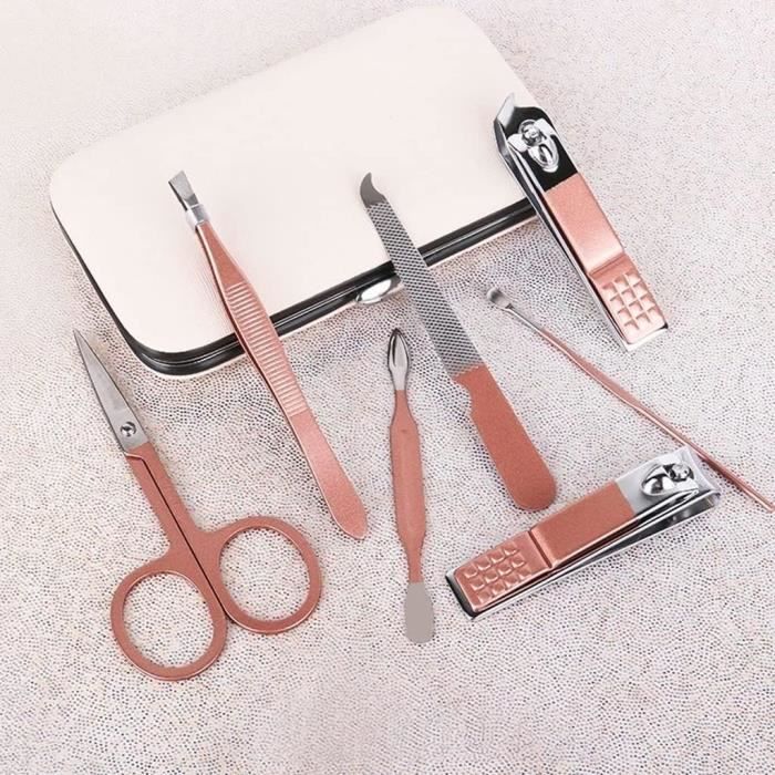 Kit Manucure Kershaw KMCURE - Coupe-Ongles, Pince à Épiler, Lime, Ciseaux, Étui