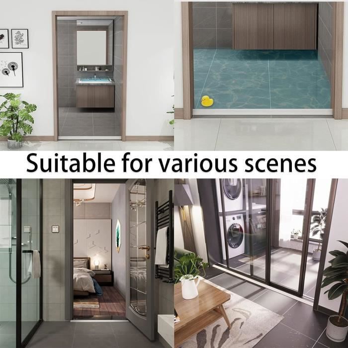 Barrière De Douche En Silicone Bibykivn - Bande Retenue D'Eau Pliable Pour Douche Sans Rebord