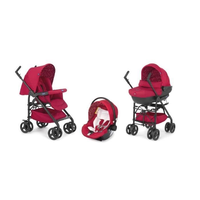 Poussette chicco trio sprint rouge outlet