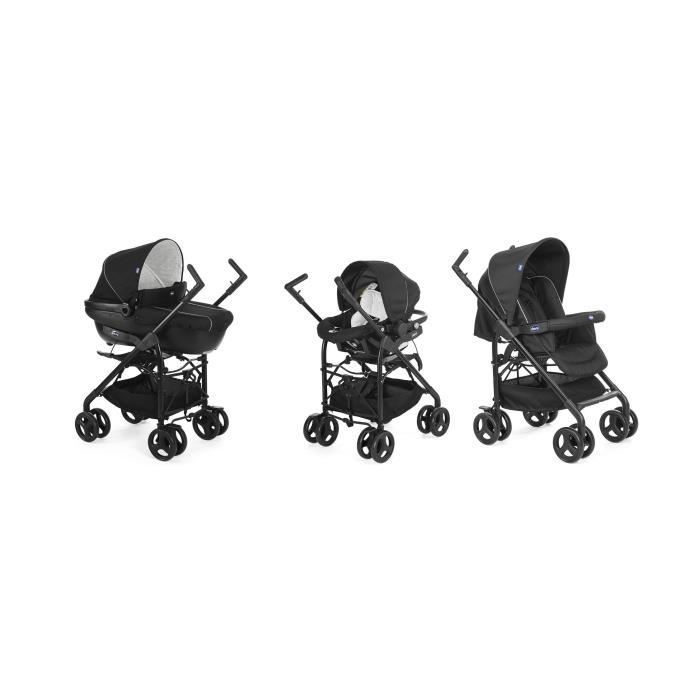 Poussette combine chicco 2024 trio sprint black