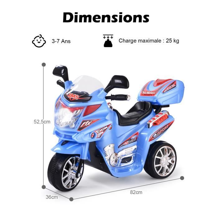 Moto Électrique pour Enfants DREAMADE - Style Cool avec Phare Réglable -  Bleu - Cdiscount Jeux - Jouets