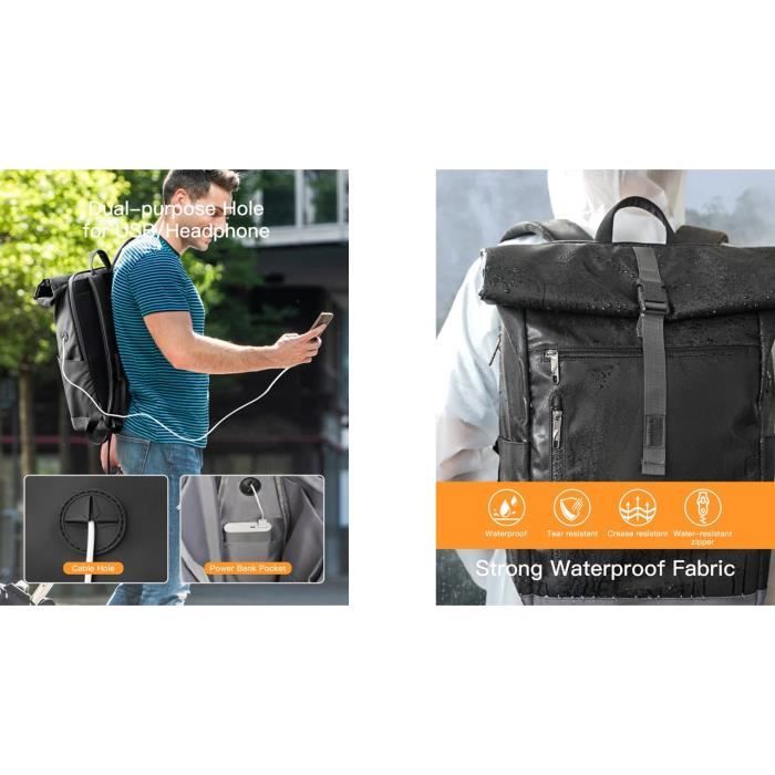 Inateck Sac Dos Femme Homme Imperm able Antivol Sac Ordinateur