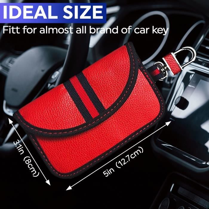 2 Pochettes anti RFID Étui blocage signal clé voiture, Etui pochette RFID  carte bancaire, Anti-piratage protection clé voiture Noir et Rouge -  Cdiscount Bagagerie - Maroquinerie