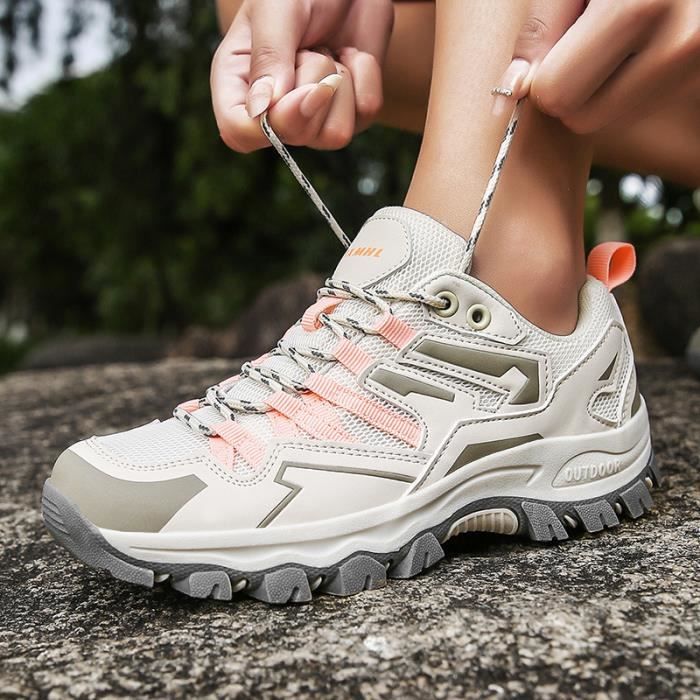 Chaussures de Randonnee Marche Trekking Mesh Femme Rose Anti derapant Confortable Respirant Cdiscount Sport