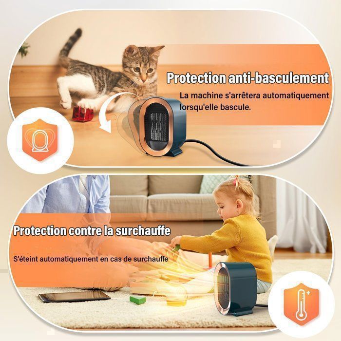 Radiateur d'appoint, électrique,Chauffage d'appoint PTC 1500 W,Télécommande, Protection anti-basculement et anti surchauffe - Bricolage Radiateur d'appoint, électrique,Chauffage d'appoint PTC 1500 W,Télécommande, Protection anti-basculement et anti surchauffe - Bricolage