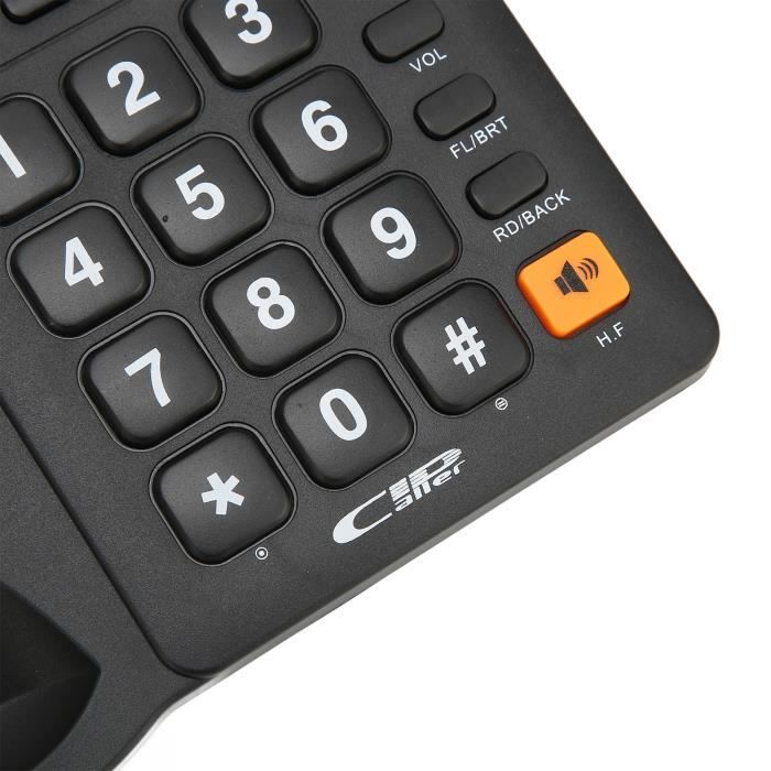 HURRISE Téléphone fixe avec identification de l'appelant sans fil TC