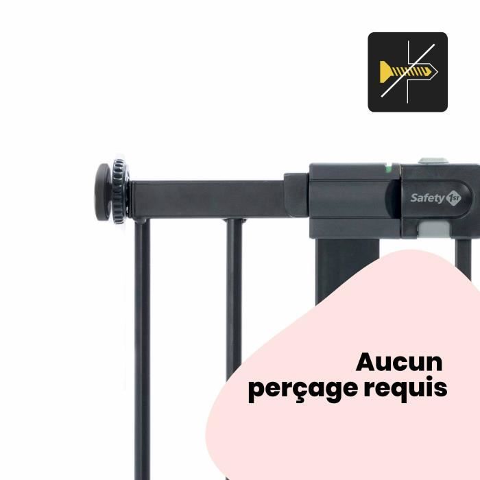 Baninni Extension Barrière Sécurité Vicino Noir 10 Cm - Pour Ouvertures Jusqu'à 85 Cm