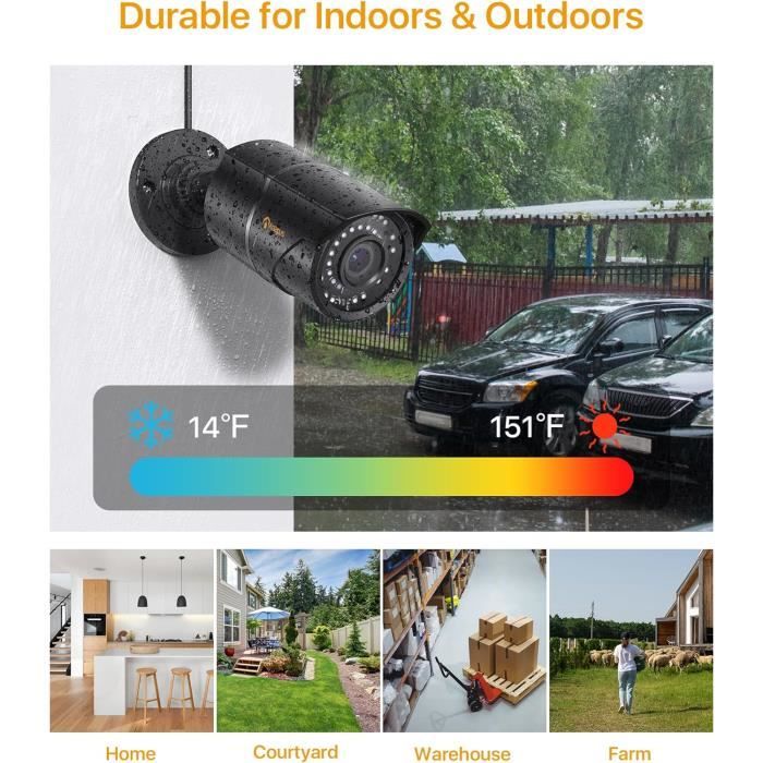 Caméra De Surveillance 5MP Bullet – 4-en-1 (TVI/CVI/AHD/CVBS) – Vision Nocturne 40 M, Objectif Variable 2,7-13,5 Mm