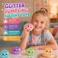 Dumpling Squishy Glitter Avec Panier Vapeur - Jouet Anti-Stress Slow Rising 9,5 Cm - Cadeau Kawaii Enfants Adultes