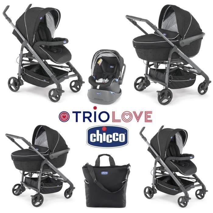 Chicco poussette combinée 3 en 1 trio love black new arrivals