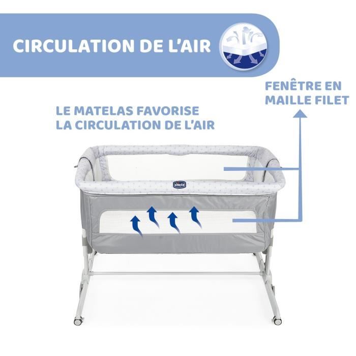 Berceau cododo Next2Me Dream Silver CHICCO A partir de 0 mois Hauteur reglable Matelas inclus Cdiscount Puericulture Eveil bebe