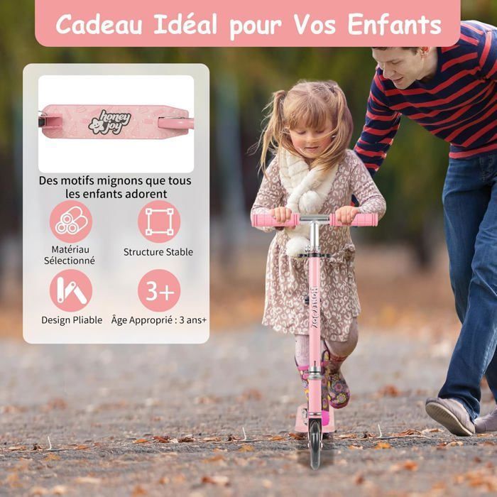 Trottinette Enfant Fiqops - Roues 205mm, Guidon Réglable 3 Hauteurs (90-105cm), Portée 100kg, Frein Arrière, Sangle De Transport Trottinette Réglable Pliable Trottinette Enfant Fiqops - Roues 205mm, Guidon Réglable 3 Hauteurs (90-105cm), Portée 100kg, Frein Arrière, Sangle De Transport Trottinette Réglable Pliable