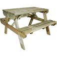 Table de pique-nique en bois chinchilla - Enfant - 4 places - Marron - Carré-0