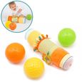 Coffret de 3 Balles Sensoriel - LUDI - Diamètre 13 cm - Couleur Orange - Coffret sensoriel - Mixte-0