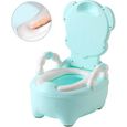 Réducteur de WC bébé Siège de Toilette Enfant Potty Pot Toilette Chaise pliable en Plastique Vert Antidérapant VINTEKY®-0
