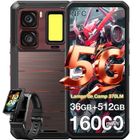 Oukitel WP300 Smartphone Robuste 36Go + 512Go 6.8" 120Hz 16000mAh 108MP Modulaire Oreillette détachable/Lumière de Camping - Rouge