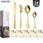 Couverts de Table - BAKLON - Ensemble de 24 Pièces - Acier Inoxydable - Finition Miroir - Pour 6 Personnes