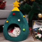 FLAYOR Panier pour chat/chien Lit pour chat Arbre de Noël 2 en 1 Nid pour chat,Tente pour chat Lit grotte intérieur chaud pour chat