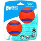 CHUCK IT Ultra Ball de Chuckit!, le balle résistante et polyvalente pour chien, 2 balles en caoutchouc Ø 6.5 cm