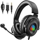 YSILLA EKSA E900 Casque de jeu, casque avec microphone antibruit, casque audio filaire avec prise jack 3,5 mm, basse stéréo pour PS5, PS4,