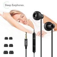 Écouteurs de Sommeil Anti Bruit Casque Doux Silicone Intra Auriculaires avec Micro-Contrôle pour Dormir-Sport-Méditation-Relaxation
