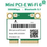 Wifi 6 mpe-ax3000h - Carte Wifi 6e Ax210hmw Mini Pci-e Intel Ax210, 5374 Mb-s, Bluetooth 5.3, 802.11ax, 2.4-5