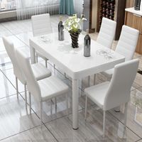 Lot de 6 Chaises de Salle à Manger - Marque - En PU Blanc - Style Contemporain - L 38 x P 40 x H 92 cm