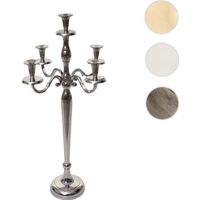 Bougeoir HWC-D81, chandelier, candélabre à 5 branches en aluminium 60cm massif 1,6kg ~ couleur: argent