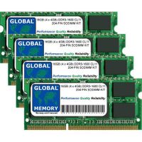 16Go (4 x 4Go) DDR3L 1600MHz PC3L-12800 204-PIN SODIMM MÉMOIRE KIT POUR ORDINATEURS PORTABLES