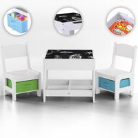 Ensemble table et chaise - Baby Vivo - Max - Multifonctionnel - Plateau tournant - Boîtes en tissu