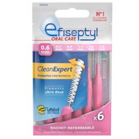 Brossettes Interdentaires Clean Expert 0,6mm - Efiseptyl - Sachet Refermable - Sachet de 6 Brossettes