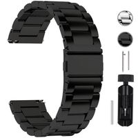 Fullmosa Bracelet de Montre en Acier INOX,Bracelet de Remplacement pour Montre Connectée, 22mm Noir