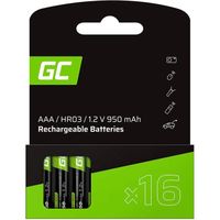 Green Cell® Lot de 16 piles rechargeables Ni-MH AAA 950 mAh 1,2 V pré-chargées – AAA/Micro, prêtes à l'emploi,Batterie rechargeable